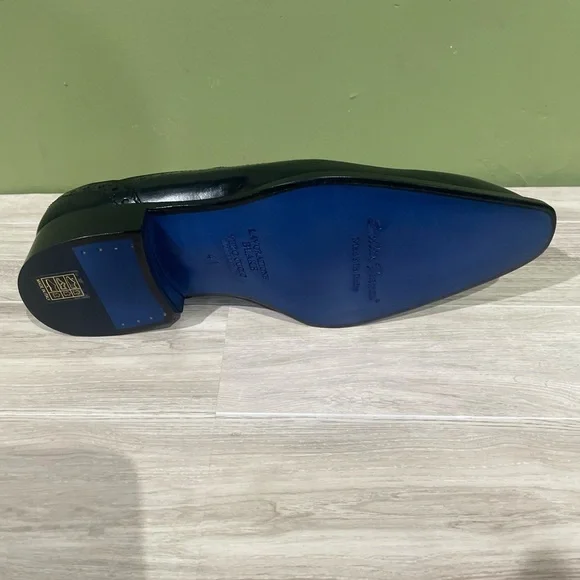 Emilio Franco Black Leather Men's Dress Shoes leather calf Oxford point toe - Picture 5 of 5